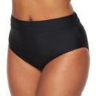Plus Size Croft & Barrow&reg; Semi High-waisted Bikini Bottoms, Women's, Size: 20 W, Black