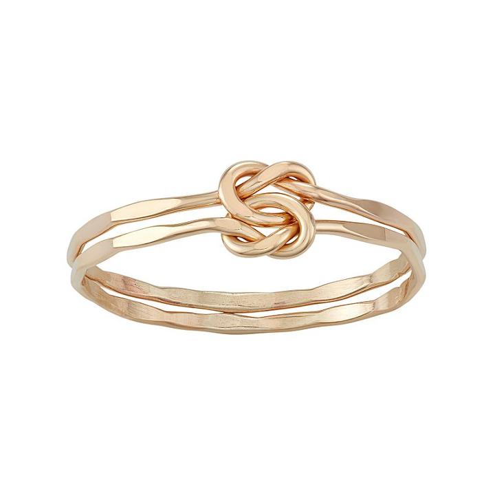 Journee Collection Sterling Silver Love Knot Ring, Women's, Size: 7, Yellow