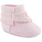 Baby Wee Kids Faux-suede Fringe Moccasin Crib Shoes, Infant Girl's, Size: 2, Pink