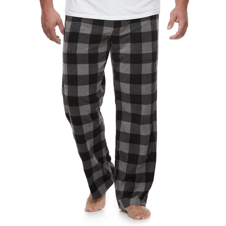Big & Tall 2-pack Solid And Patterned Microfleece Lounge Pants Set, Men's, Size: Xl Tall, Silver