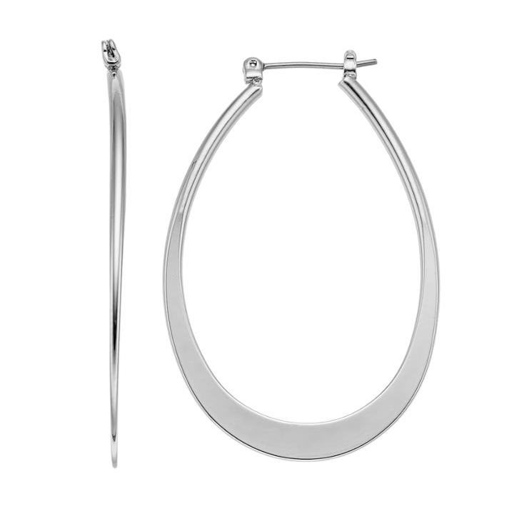 Simply Vera Vera Wang Flat Tube Nickel Free U Hoop Earrings, Women's, Silver
