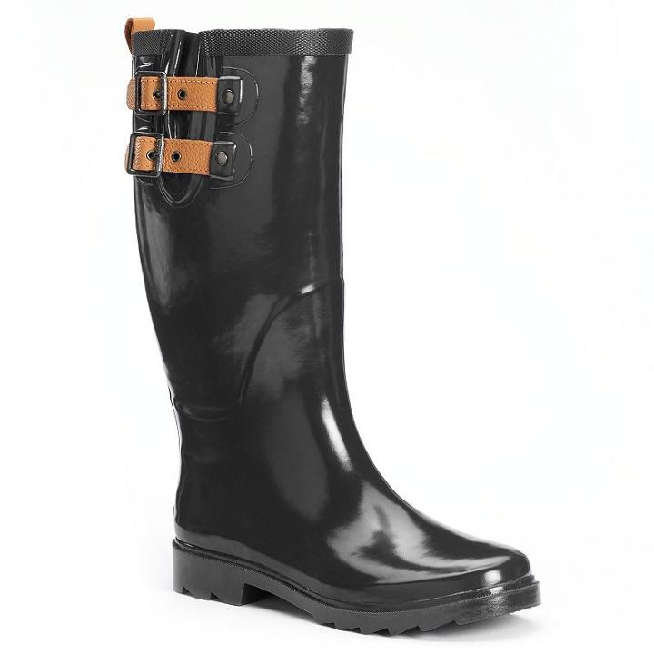 Chooka Solid Women's Tall Waterproof Rain Boots, Size: 5, Black