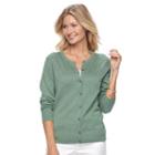 Women's Croft & Barrow&reg; Essential Cardigan, Size: Xxl, Dark Green