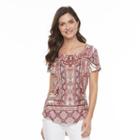 Women's World Unity Printed Scoopneck Tee, Size: Small, Light Pink
