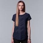 Women's Simply Vera Vera Wang Textured Zigzag Tee, Size: Xxl, Drk Purple