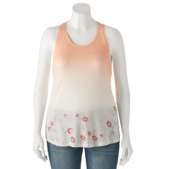 Juniors' Plus Size Mudd&reg; Racerback Tank, Girl's, Size: 1xl, White Oth