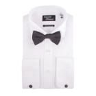 Men's Nick Dunn Fitted Easy-care Dress Shirt & Tie Set, Size: M-32/33, White