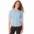Juniors' Iz Byer California Button Down Top, Girl's, Size: Small, Light Blue