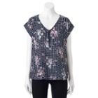 Juniors' My Michelle Print Zipper Top, Teens, Size: Xl, Dark Blue
