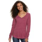 Women's Sonoma Goods For Life&trade; Essential V-neck Tee, Size: Large, Med Red