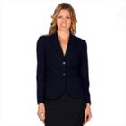 Women's Larry Levine Essential Solid Blazer, Size: 10, Blue (navy)