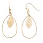 Lc Lauren Conrad Leaf Nickel Free Teardrop Earrings, Women's, Gold