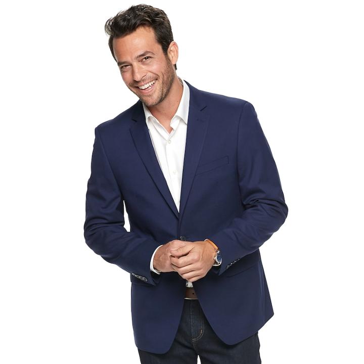 Men's Van Heusen Flex Slim-fit Sport Coat, Size: 42 Short, Dark Blue