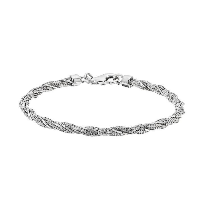 Sterling Silver Twist Mesh Bracelet, Women's