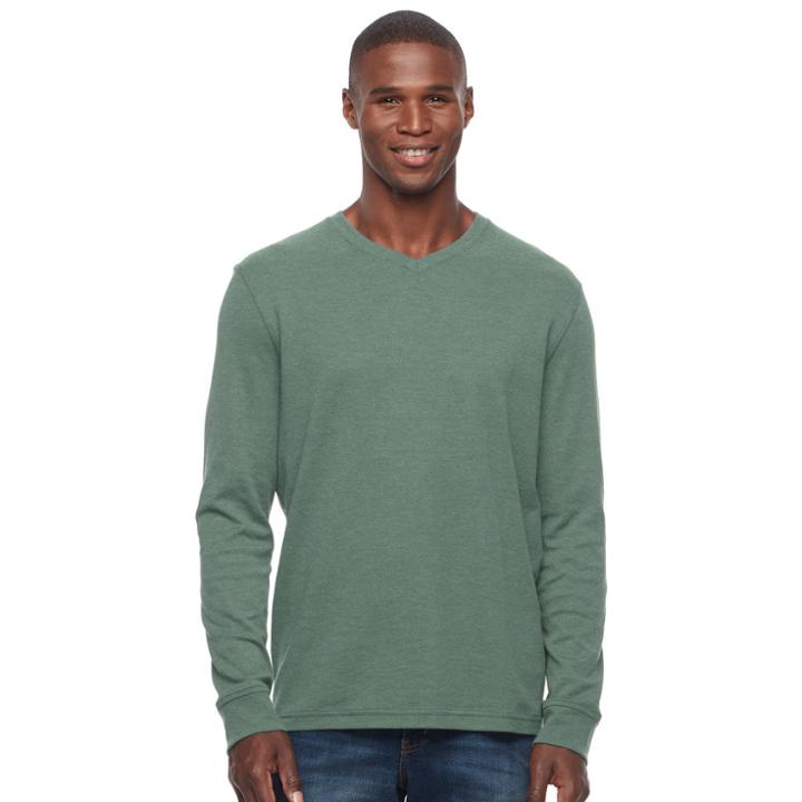Men's Croft & Barrow&reg; Classic-fit Stretch Performance V-neck Tee, Size: Large, Lt Green