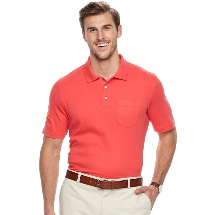 Big & Tall Croft & Barrow&reg; Classic-fit Easy-care Interlock Pocket Polo, Men's, Size: 4xb, Med Orange