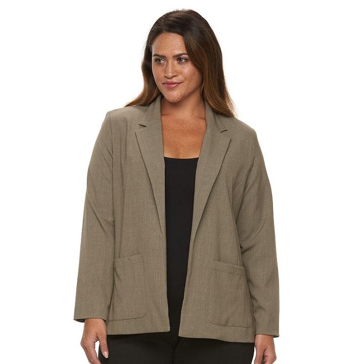 Plus Size Briggs Bi-stretch Solid Jacket, Women's, Size: 2xl, Med Brown