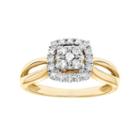 Cherish Always Diamond Square Halo Engagement Ring In 10k Gold (1/4 Carat T.w.), Women's, Size: 6, White