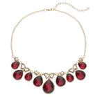 Napier Red Faceted Teardrop Necklace, Women's