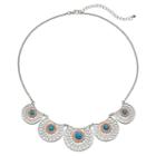 Mudd&reg; Simulated Turquoise Filigree Disc Statement Necklace, Women's, Turq/aqua