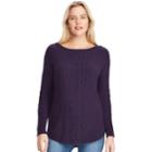 Women's Chaps Textured Cable-knit Sweater, Size: Medium, Purple