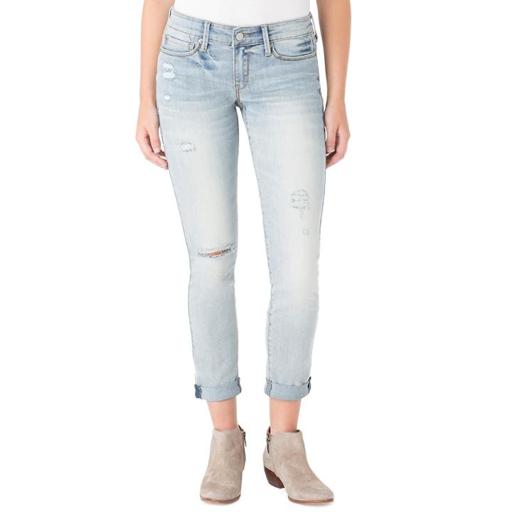 Juniors' Denizen From Levi's Ripped Boyfriend Jeans, Teens, Size: 7, Dark Blue
