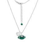 Michigan State Spartans Sterling Silver Team Logo & Crystal Football Pendant Necklace, Women's, Size: 18, Multicolor