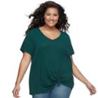 Juniors' Plus Size So&reg; Relaxed Pocket Tee, Teens, Size: 3xl, Dark Green