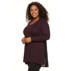 Plus Size Apt. 9&reg; Lace Back Tee, Women's, Size: 0x, Purple