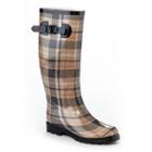 Henry Ferrera Dry Stone Women's Water-resistant Plaid Rain Boots, Size: 9, Med Brown