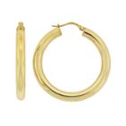 Stainless Steel Gold-tone Hoop Earrings, Women's, Yellow