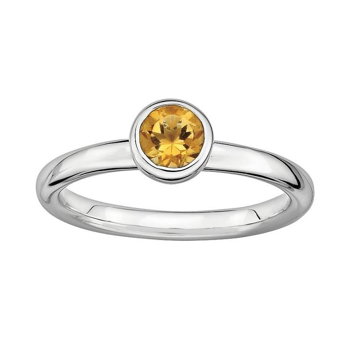 Stacks And Stones Sterling Sterling Silver Citrine Stack Ring, Women's, Size: 8, Orange