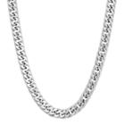 Men's Sterling Silver Curb Chain Necklace - 20 In, Size: 20, Grey