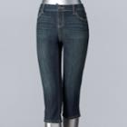 Petite Simply Vera Vera Wang Vented Capri Jeans, Women's, Size: 2 Petite, Dark Blue