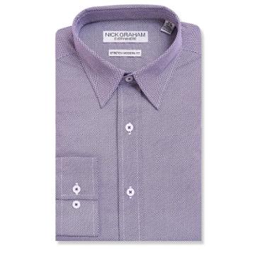 Men's Nick Graham Everywhere Modern-fit Stretch Dress Shirt, Size: M-34/35, Purple