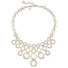 Coco Lane Openwork Hexagon Bib Necklace, Women's, Size: 19, Yellow