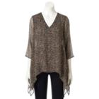 Women's Dana Buchman Chiffon Shark-bite Top, Size: Large, Med Beige