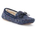 Sonoma Goods For Life&trade; Women's Knit Faux-fur Lined Moccasin Slippers, Size: Large, Blue (navy)