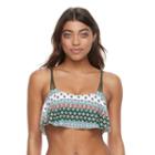Mix And Match Scroll Flounce Bikini Top, Girl's, Size: Large, Dark Green