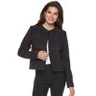 Women's Apt. 9&reg; Boucle Tweed Blazer, Size: Medium, Blue (navy)