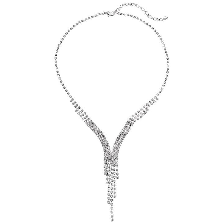 Simulated Crystal Fringe Y Necklace, Women's, Natural