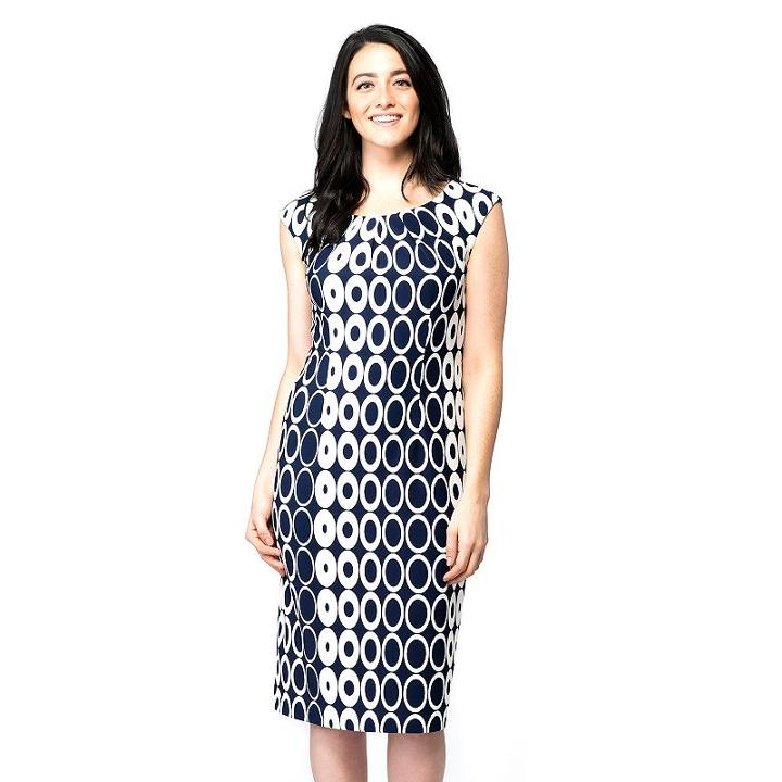 Women's Ile New York Circle Midi Dress, Size: 10, White