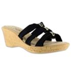 Tuscany By Easy Street Andrea Women's Wedge Sandals, Size: 9.5 Wide, Black
