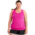 Plus Size Just My Size Mesh Banded Racerback Tank, Women's, Size: 1xl, Med Pink