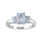 Sky Blue Topaz & Diamond Accent 10k White Gold 3-stone Ring, Women's, Size: 7