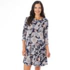 Women's Apt. 9&reg; Print Swing Dress, Size: Large, Coral Navy