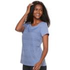 Women's Croft & Barrow&reg; Mixed-media Lace Tee, Size: Small, Med Blue