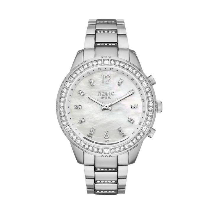 Relic Women's Eliza Connected Hybrid Crystal Stainless Steel Smart Watch - Zrt1000, Size: Medium, Grey