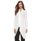 Women's Dana Buchman Long Sleeve Flyaway Cardigan, Size: Small, White