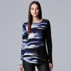 Women's Simply Vera Vera Wang Print Tee, Size: Xl, Blue